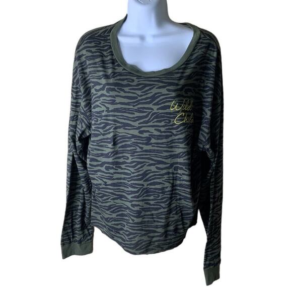Grayson/Threads Wild Child Top Women Medium Long Sleeves Animal Print Casual - Picture 3 of 7
